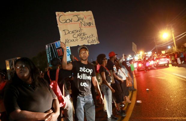 A sixth night of rallies in Ferguson